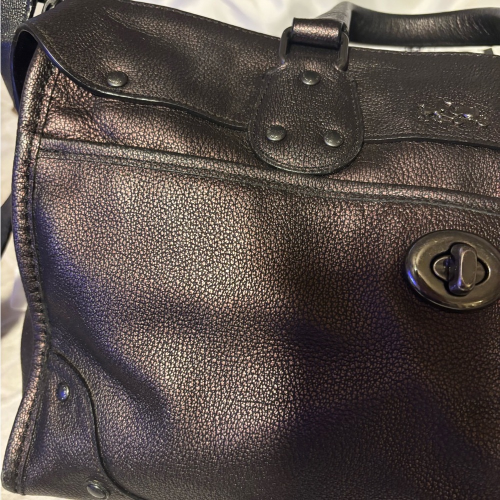 Coach Rhyders Satchel Metallic Leather - Picture 8 of 12